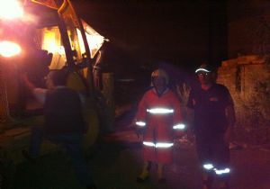 Horasan yolunda araç alev aldı